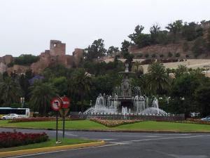 The mad roundabout that scares the heck out of me if I ever had to drive here, with the Alcazaba in the background.